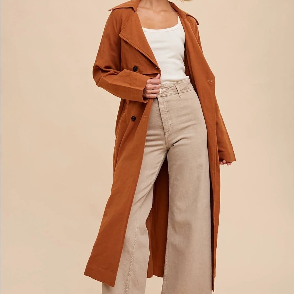 In Loom Trench coat jacket - linen cotton CLASSIC  ** S/M M/L pumpkin orange NWT